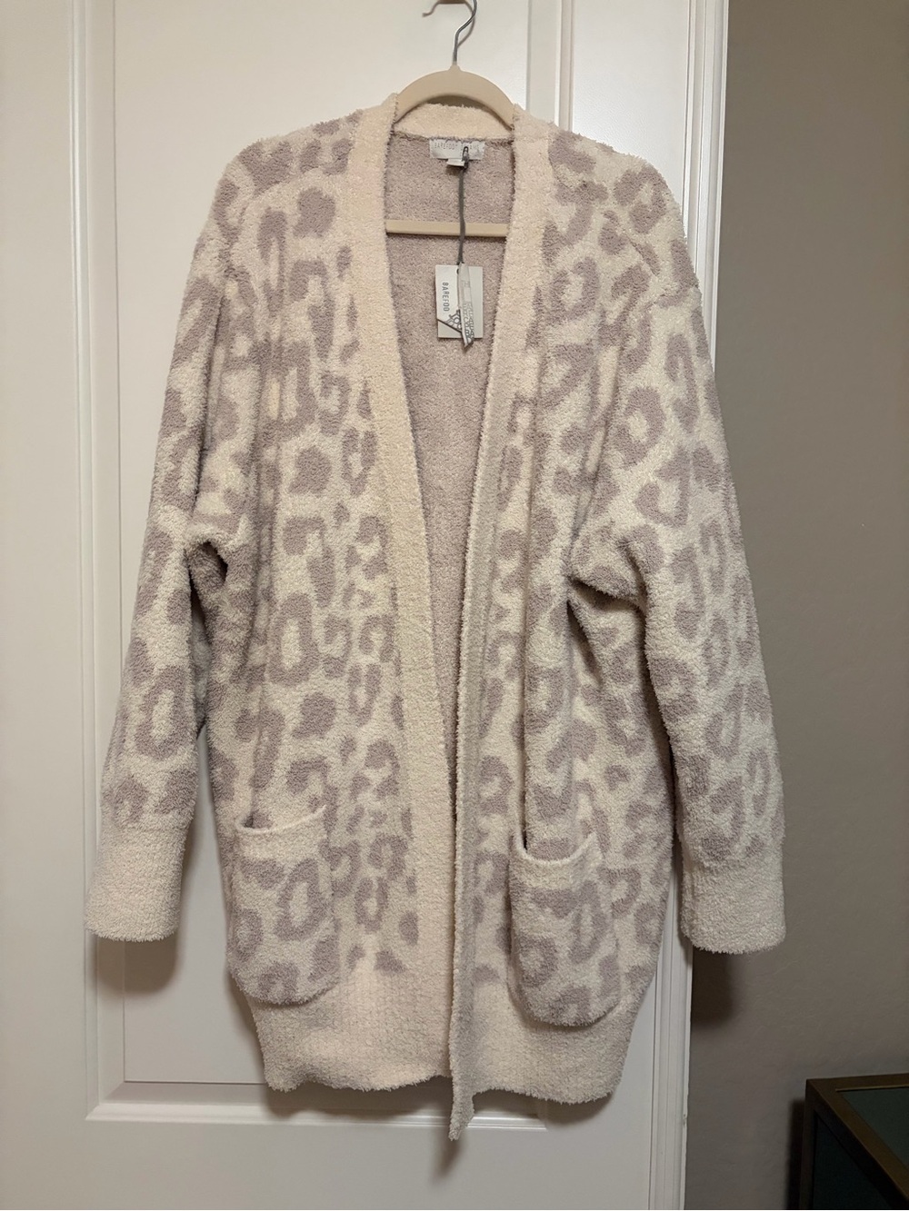 NWT🐆🤎Barefoot Dreams Cozy Chic Leopard Open-Front Cardigan Sweater🤎🐆
